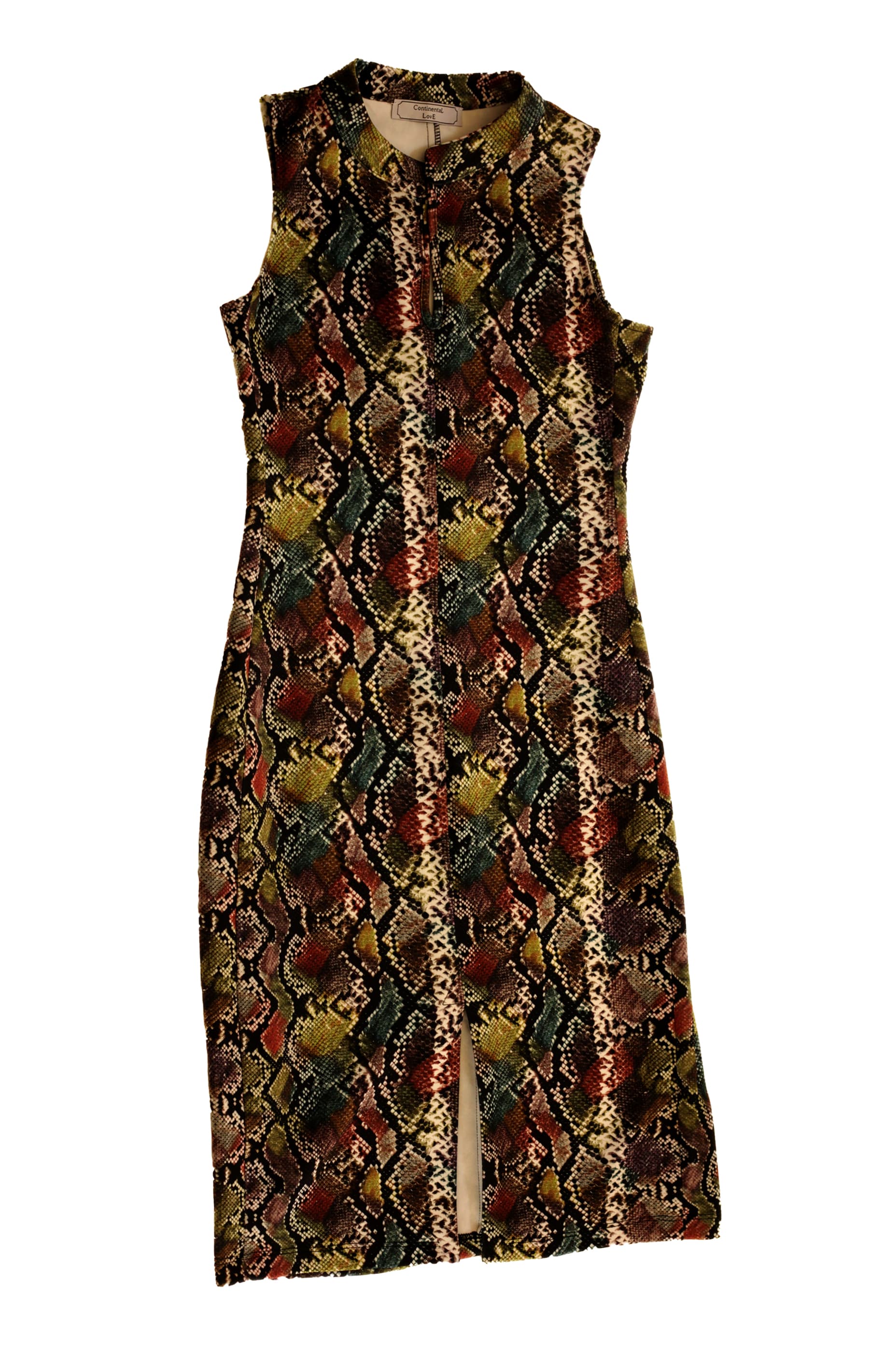 Snake mandarin collar dress