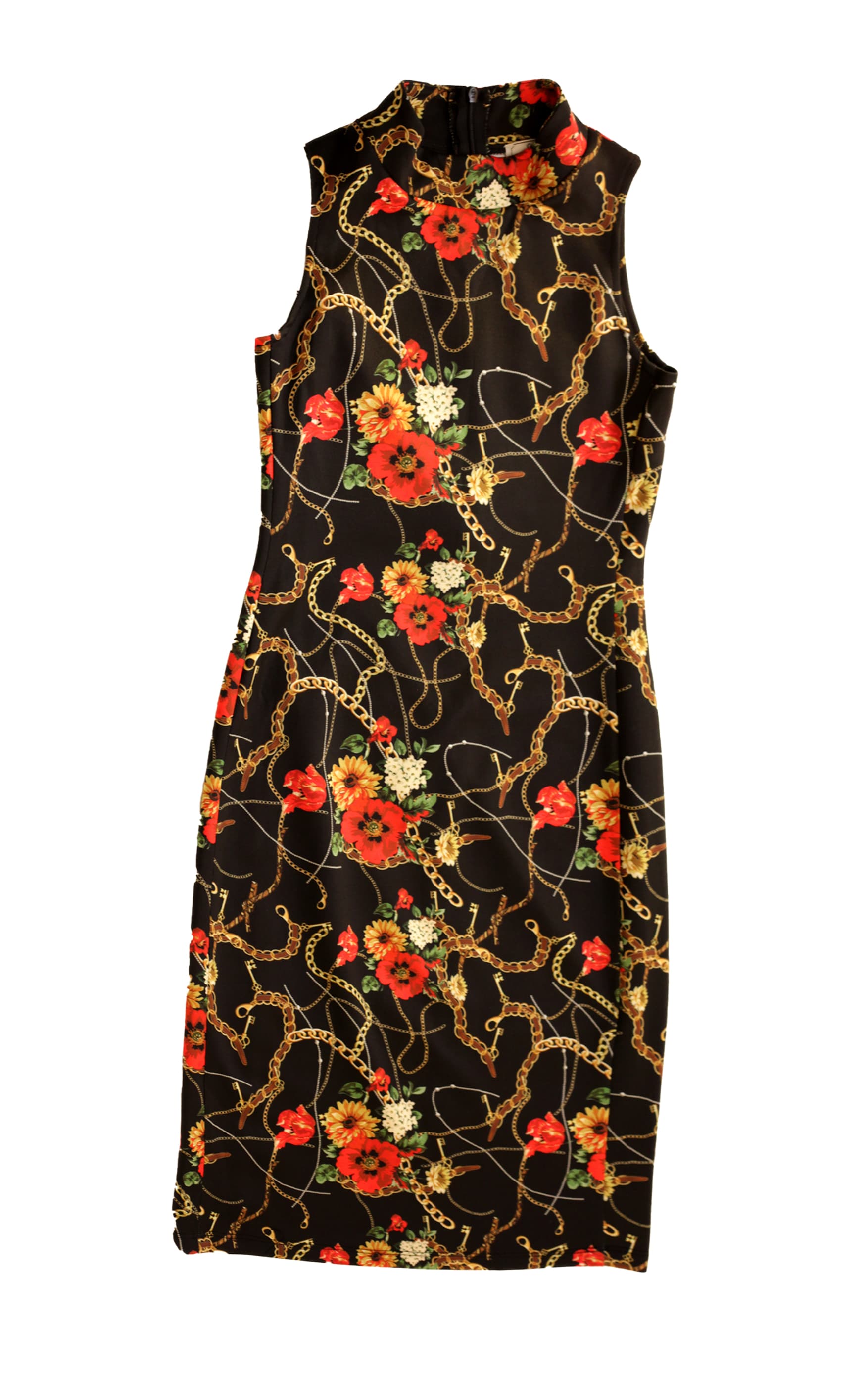 Chain print dress and jacket set