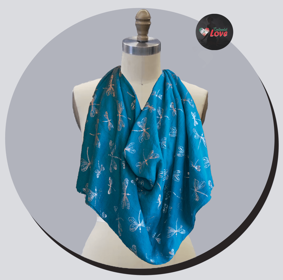 Continental Love printed scarf