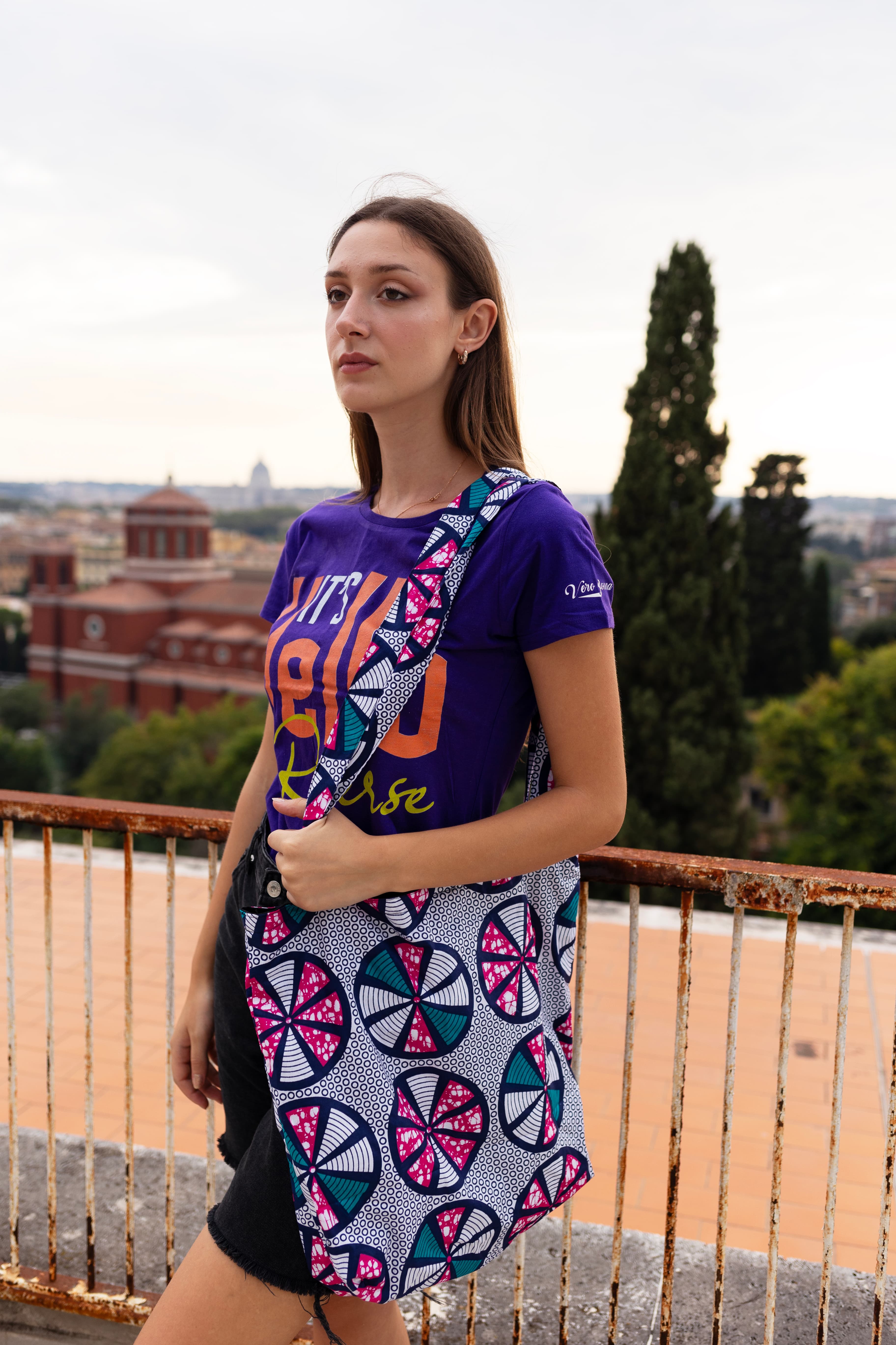 Purple Continental Love tote bag