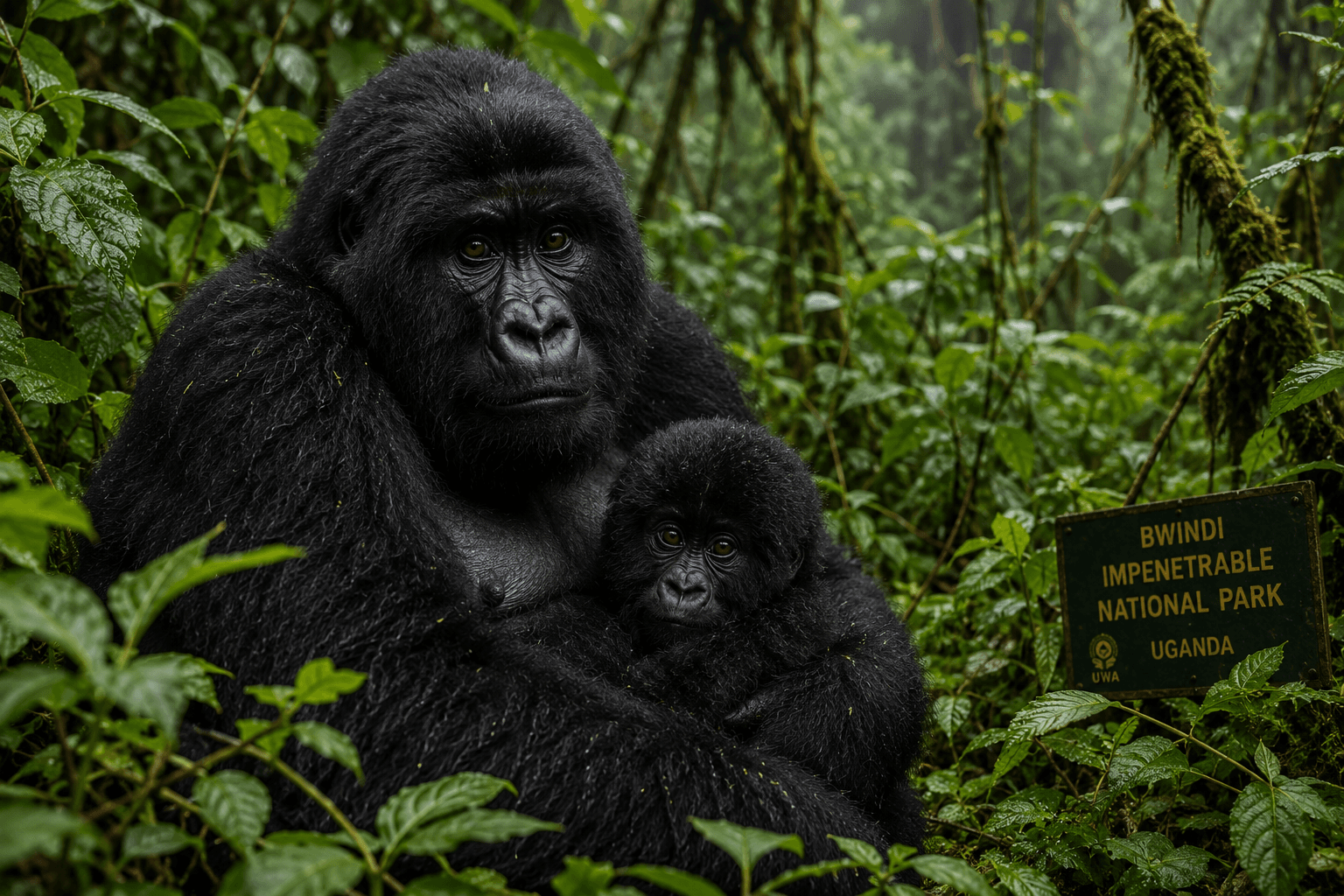 Mountain gorilla in Bwindi Impenetrable Forest