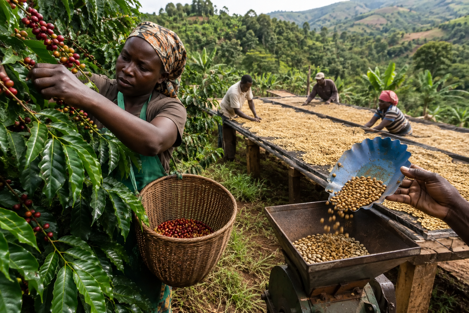 Ugandan coffee served as part of a local experience